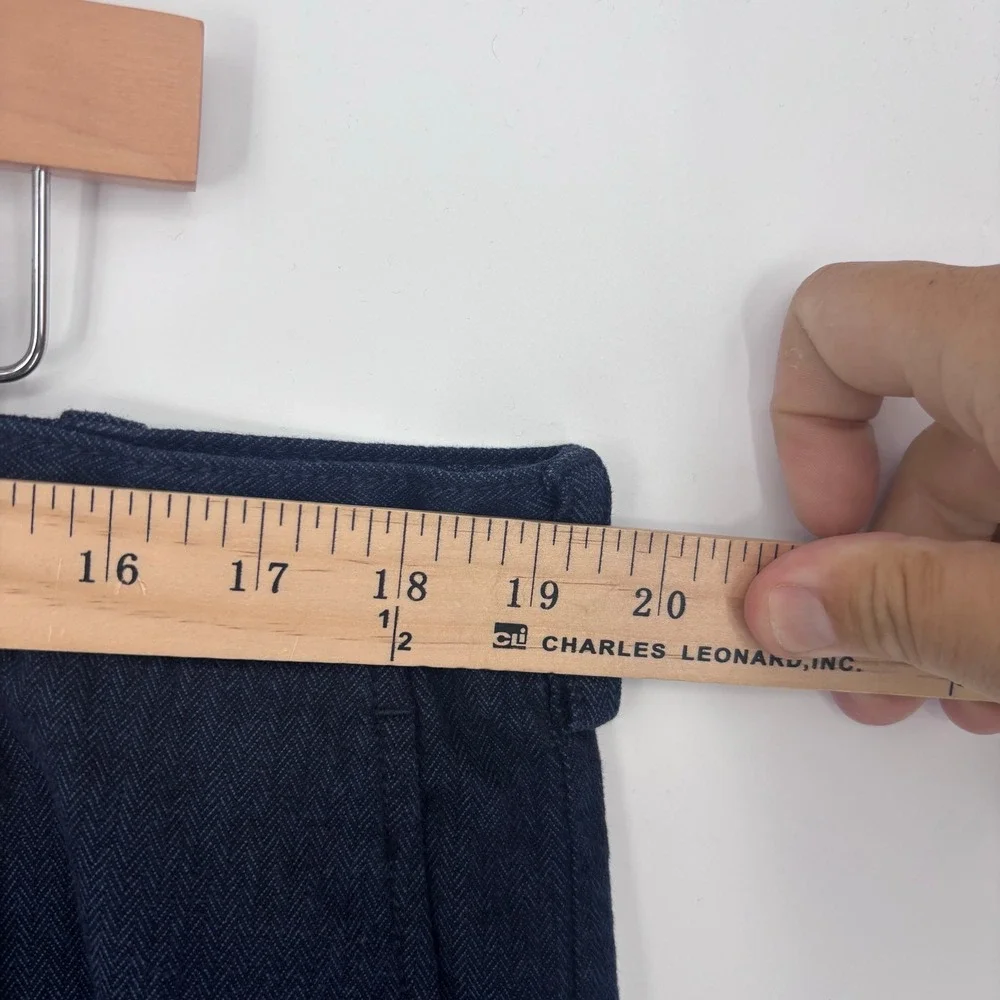 Brooks Brothers Herringbone Chino Pants Men 38x29 (Tag 38x30) Navy Blue Trousers